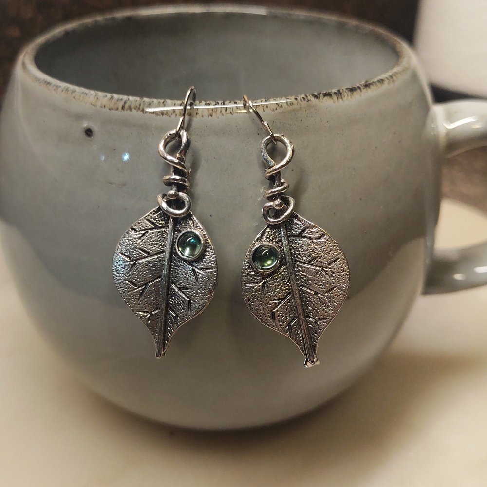 BOGO! NEW! Artisan Crafted Unique Silver Leaf Dangle Fashion Earrings